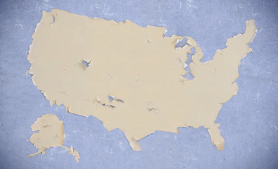 Unusual map of the USA, map from cracked plaster