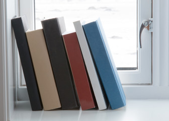 books windowsill