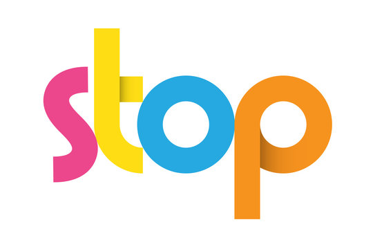 STOP colourful letters icon