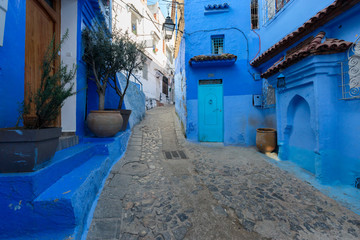 Blue street inside Medina of Chefchaouen