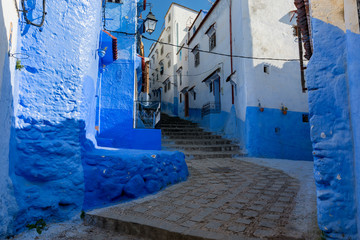 Blue street inside Medina of Chefchaouen