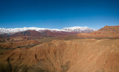 Fototapeta na wymiar Aerial panorama of Atlas Mountains
