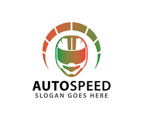 auto speed motorcycle rider workshop club vector logo design