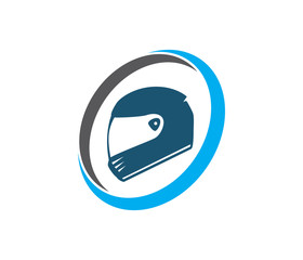 racing helmet safety automotive motorcycle vector logo design