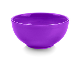 purple bowl on white background