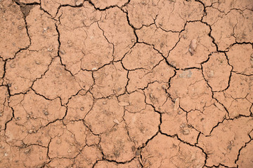 Cracked dry brown soil textured background