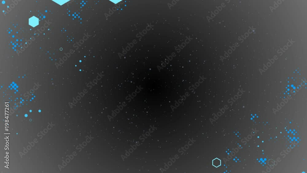 Poster pattern of moving and pulsating in space hexahedrons. presentation, business meeting, technical back