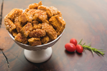 cracker and salty pork cracker for appetizer