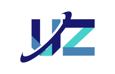 UZ Ellipse Swoosh Ribbon Letter Logo