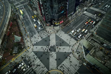 Fotobehang Tokio kruispunt
