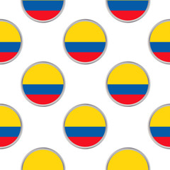 Seamless pattern from the circles with flag of Republic of Ecuador.