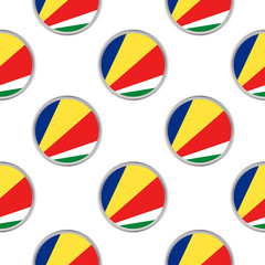Seamless pattern from the circles with flag of Republic of Seychelles.