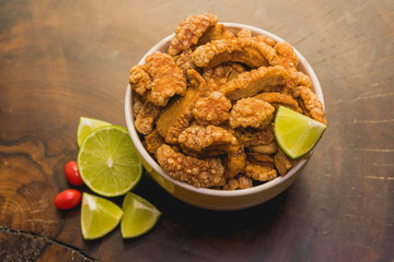 cracker and salty pork cracker for appetizer