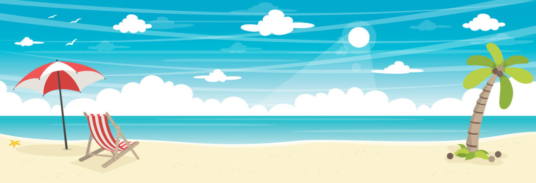 Vector Illustration Of Summer Beach Background