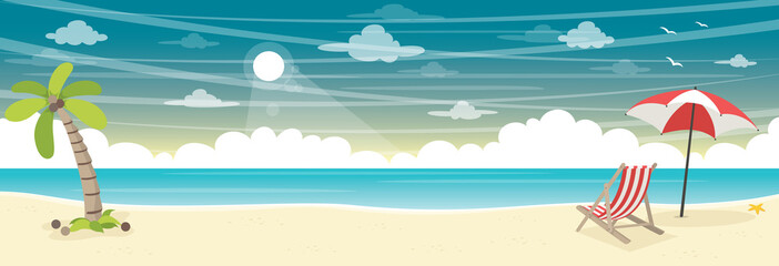 Vector Illustration Of Summer Beach Background