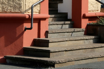 Entrance stairs to a historic building, Austria, Eingangstreppe an einem historischen Gebäude