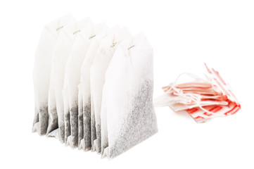 tea bags on white