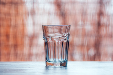 Empty drinking glass on the table