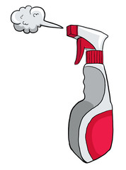 cartoon сleaning spray, vector illustration