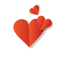 Love, romance, happiness. St. Valentine's Day, Mother's Day. Vector design icons of red hearts. 