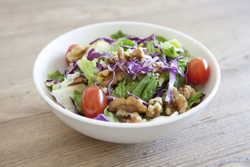 Green Salad with Walnuts and Blue Cheese