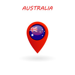 Location Icon for Australia Flag, Vector, Illustration, Eps File