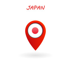 Location Icon for Japan Flag, Vector, Illustration, Eps File
