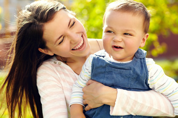 young mother with her baby 