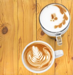 Coffee cup  on wooden background