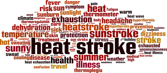 Obraz premium Heat stroke word cloud