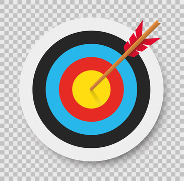 Target With Arrow. Archery. Vector Illustration.