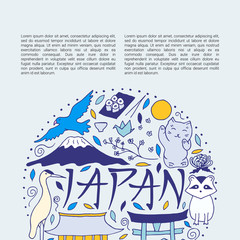 Fototapeta na wymiar Сard template with symbols of Japan.