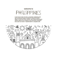 Design concept with main symbols of Philippines.