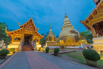 Fototapeta premium Wat Phra Singh is located in the western part of the old city centre of Chiang Mai, Thailand