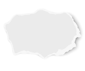 Ripped paper fragment isolated on white background. Vector template paper design.
