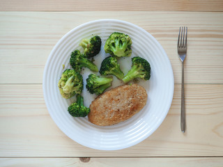 Vegetarian diet. Cutlets with broccoli.
