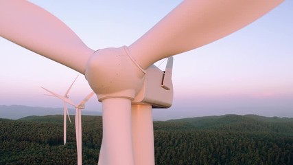 Aerial view of Windmill at sunset