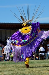 Back view of a female aboriginal dancers costume