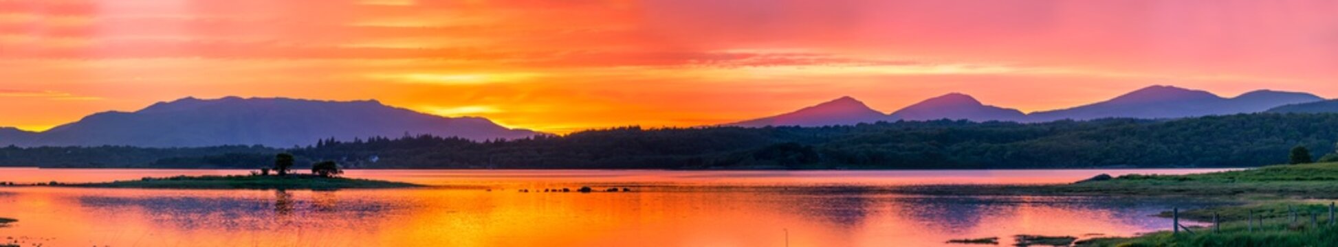 Amazing sunset at Loch Creran, Barcaldine, Argyll,Scotland