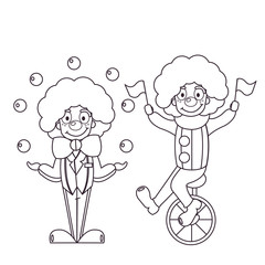 Contour for self-coloring with two gay clowns.