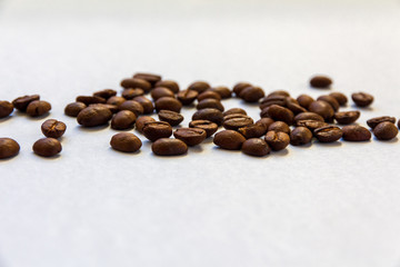 scattered coffee beans