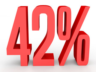 Forty two percent off. Discount 42 %.