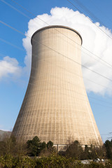 cooling tower with blue sky