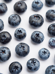 Many blueberries on the white background. isolated