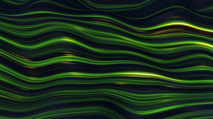 abstract green neon wave line filed
