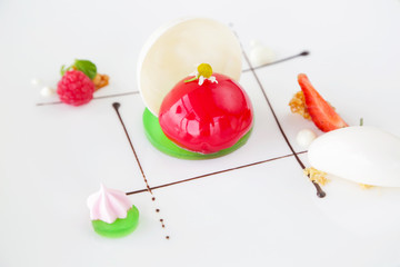 Delicious dessert in the plate