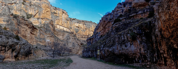 Fototapeta na wymiar River canyon Mesa and jaraba monastery