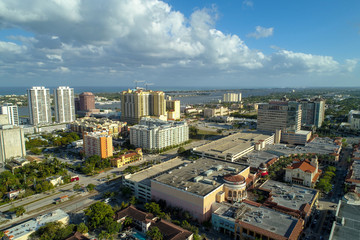 Fototapeta na wymiar Aerial image West Palm Beach Downtown