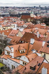 Fototapeta na wymiar Tiled roofs of Prague's houses