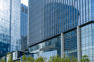 Commercial building has a low angle view in shanghai China